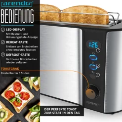 Arendo Frühstücks-Set in silber - Wasserkocher / Toaster / Eierkocher Outlet