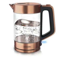 Glas Wasserkocher, 1,7l, Cool Touch, edles Kupfer Design ^ Arendo Outlet