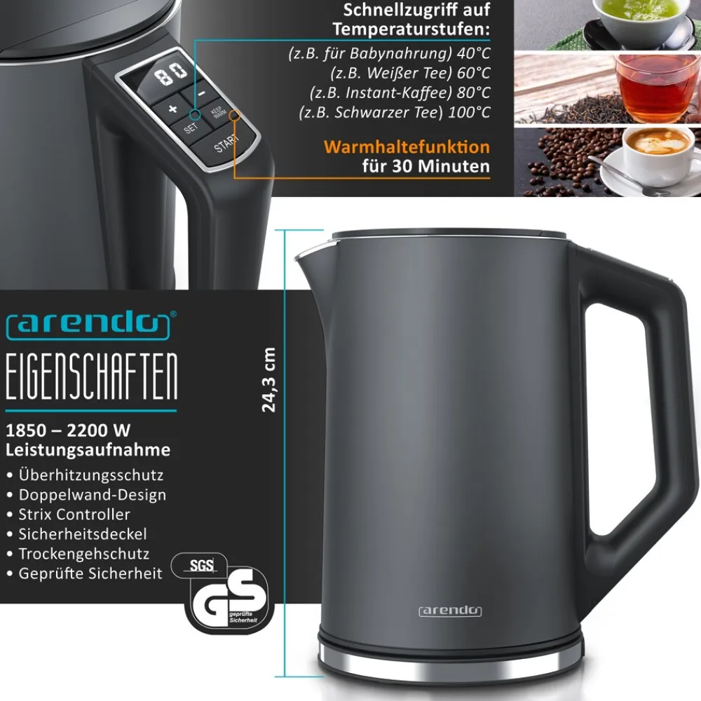 - SET Toaster MANHA mit Eierkocher SEVENCOOK Edelstahl Grau, Toaster 4 Scheiben, LED-Display, 6 Bräunungsgrade, Brötchenhalter - Eierkocher 1-7 ^ Arendo New