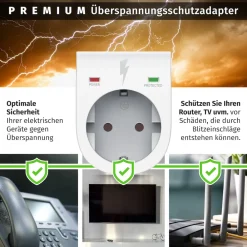 Arendo 4x Steckdose, Schutzkontakt Überspannungsschutzadapter, LED, Kindersicherung, 3500W Best