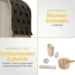 Faauna Novik für 1 bi 2 Peronen, it 3,6 kW Ofen & Zubehör für Garten, Cube Deign ^ Artsauna Best