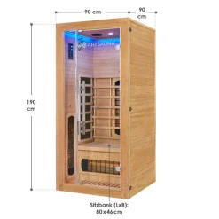 Infrarotkabine Kiruna90 Dual Technologie – 4 Vollspektrumstrahler & 3 Flächenstrahler ^ Artsauna