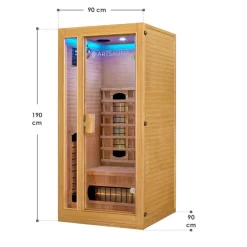 Infrarotkabine Nyborg S90V Vollspektrumstrahler & Ambiente LED Beleuchtung – Kabine für 1 ^ Artsauna Clearance