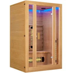 Infrarotkabine Nyborg S120V Vollspektrumstrahler & Ambiente LED Beleuchtung – Kabine für 2 ^ Artsauna Discount