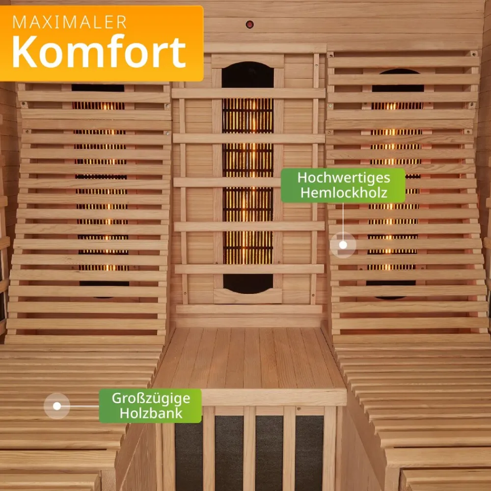 Artsauna Infrarotkabine Wärmekabine Helsinki 150 mit Dual-Technologie & Hemlockholz Sale