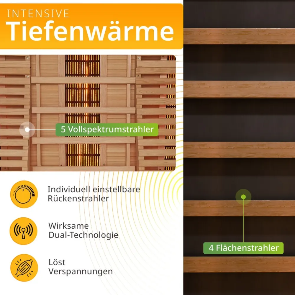 Artsauna Infrarotkabine Wärmekabine Helsinki 150 mit Dual-Technologie & Hemlockholz Sale