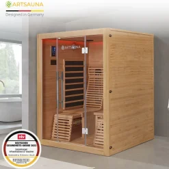 Artsauna Infrarotkabine Wärmekabine Helsinki 150 mit Dual-Technologie & Hemlockholz Sale