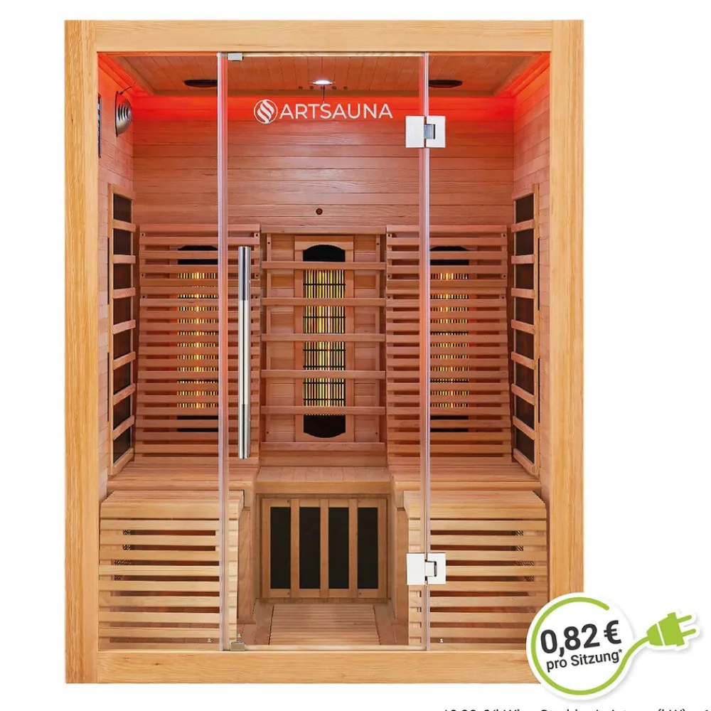 Artsauna Infrarotkabine Wärmekabine Helsinki 150 mit Dual-Technologie & Hemlockholz Sale