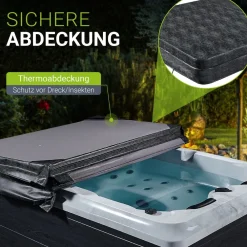 Outdoor Whirlpool Oasis mit Treppe - Massagedüsen, LED Licht, Filter, Abdeckung & Heizung ^ Artsauna Best