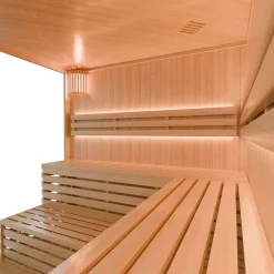 Artsauna Saunakabine Espoo200 Premium mit Saunaofen – 5 Personen – Hemlock Holz & Glasfront Discount