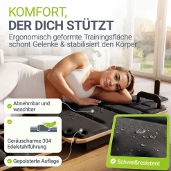 ® Pilates Reformer Board Movea in - Ganzkörper-Fitnessgerät mit 6 Trainingsbändern, Mini Reformer inkl. 52 x Trainingsvideos ^ ArtSport Hot