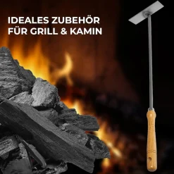Novatool Aschekratzer mit Holzgriff Schürhaken Kohleschieber Feuerkratzer Glutschieber Kaminzubehör Kaminbesteck Stocheisen (1, Aschenkratzer) Sale
