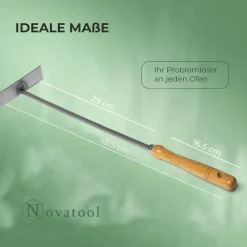 Novatool Aschekratzer mit Holzgriff Schürhaken Kohleschieber Feuerkratzer Glutschieber Kaminzubehör Kaminbesteck Stocheisen (1, Aschenkratzer) Sale
