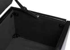 Aufbewahrungs-Truhe Sitzbank Kriens XXL, Kunstleder, 180x45x45cm MVG-zertifiziert ~ schwarz ^ MCW