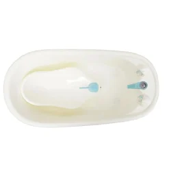 Moni Baby Badewanne Set Bubble, Thermometer, Sitz, Duschgel- und Shampoospender blau rosa Sale