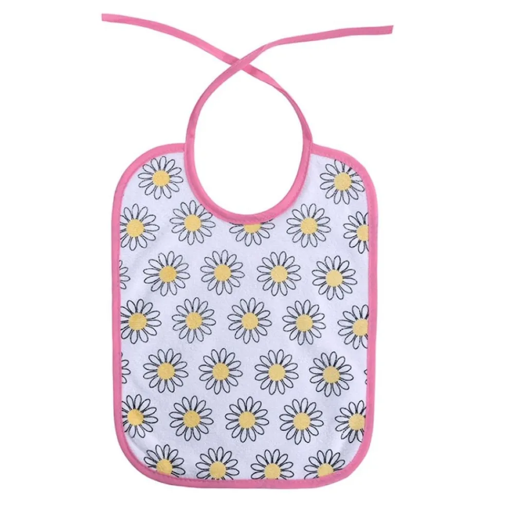 Baby Care Babylatz 7-teiliges Set, zweilagig, waschbar, Bindebänder, ab Geburt rosa blau Sale