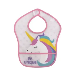 Babylätzchen 2er-Set, Auffangtasche, Selbstverschluss, wasserdicht rosa ^ Baby Care Best