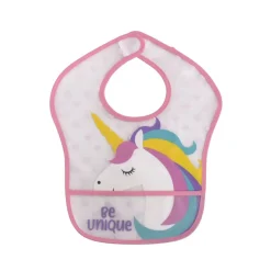 Babylätzchen 2er-Set, Auffangtasche, Selbstverschluss, wasserdicht rosa ^ Baby Care Best