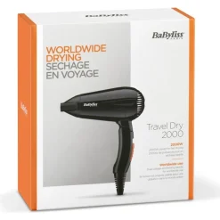 5344E Travel Dry 2000 black ^ Babyliss Hot