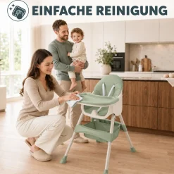 Baby Vivo Design 2in1 Kinderhochstuhl - Oscar in Grün Hot