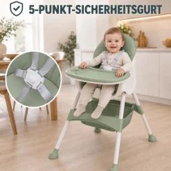 Baby Vivo Design 2in1 Kinderhochstuhl - Oscar in Grün Hot