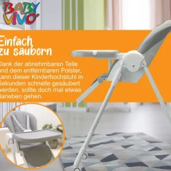Design Kinderhochstuhl aus Kunststoff - Tippy in Stardust ^ Baby Vivo New