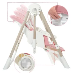 3in1 Kinderhochstuhl / Babywippe höhenverstellbar für Kinder - Lulu in Rosa ^ Baby Vivo New