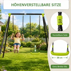 Kinderschaukel / Schaukelgestell - Doppelschaukel bis 100 kg ^ Baby Vivo