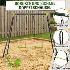 Kinderschaukel / Schaukelgestell - Doppelschaukel bis 100 kg ^ Baby Vivo