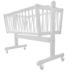 Baby Wiege Kinder Bett Stubenwagen Beistellbett + 9 tlg. Zubehör Weiß Grau ^ Oskar Outlet