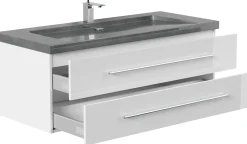 Badmöbel Granit G654 YAMO 130 cm 1 Hahnloch SoftClose in versch. Ausführungen ^ Posseik Best