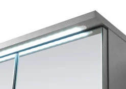 Badmöbel Spiegelschrank DUO 100 mit LED Beleuchtung Grau ^ Aileenstore New