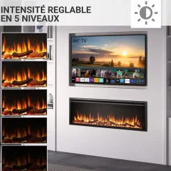 BALDERIA Elektrokamin Atalanta 60 - Einbaukamin mit Heizung 1500 W New