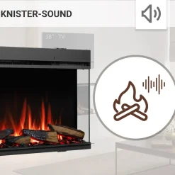 BALDERIA Elektrokamin Athena 72 - Einbau, Heizung 1500 W, App-Funktion Hot