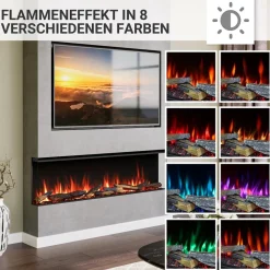 BALDERIA Elektrokamin Athena 60 - Einbau, Heizung 1500 W, App-Funktion Outlet