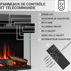 BALDERIA Elektrokamin Athena 44 - Einbau, Heizung 1500 W, App-Funktion Clearance