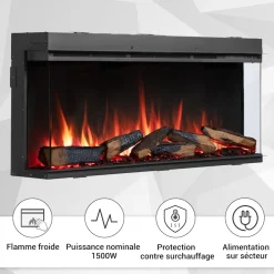BALDERIA Elektrokamin Athena 44 - Einbau, Heizung 1500 W, App-Funktion Clearance