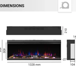 BALDERIA Elektrokamin Athena 52 - Einbau, Heizung 1500 W, App-Funktion Clearance