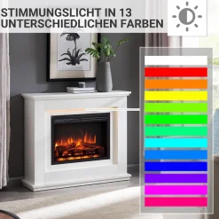 Elektrokamin Baldur - Standkamin mit Heizung 2000 W,  weiß ^ BALDERIA Online