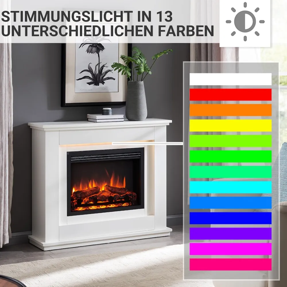 Elektrokamin Baldur - Standkamin mit Heizung 2000 W, weiß ^ BALDERIA Online