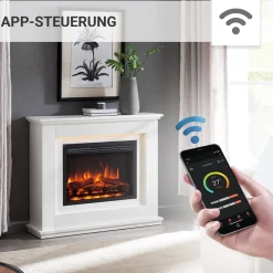 Elektrokamin Baldur - Standkamin mit Heizung 2000 W, weiß ^ BALDERIA Online