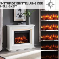 Elektrokamin Baldur - Standkamin mit Heizung 2000 W, weiß ^ BALDERIA Online