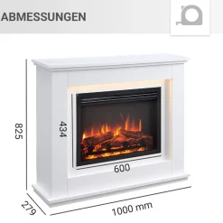 Elektrokamin Baldur - Standkamin mit Heizung 2000 W, weiß ^ BALDERIA Online