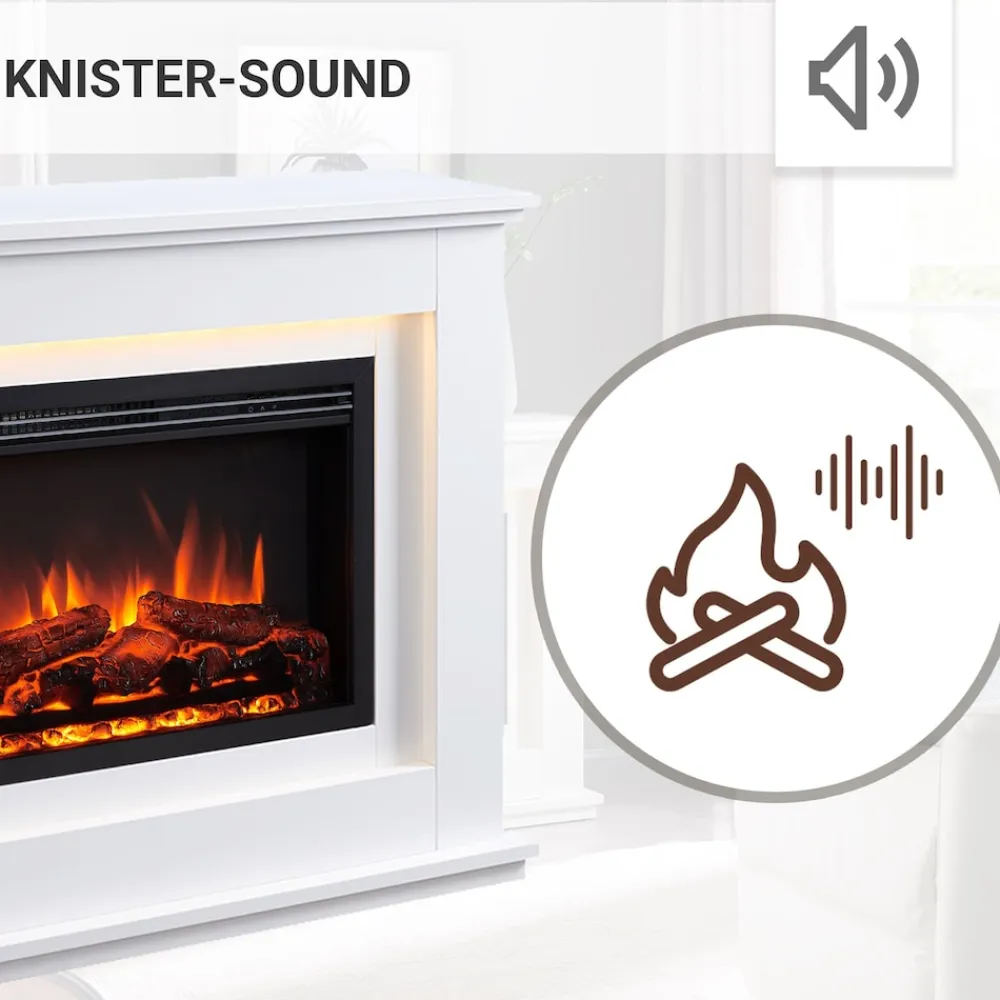 Elektrokamin Baldur - Standkamin mit Heizung 2000 W, weiß ^ BALDERIA Online