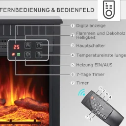 BALDERIA Elektrokamin Ember - Standkamin, Heizung 2000 W, schwarz Sale