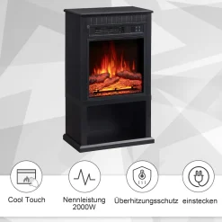 BALDERIA Elektrokamin Ember - Standkamin, Heizung 2000 W, schwarz Sale