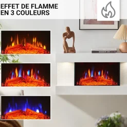 BALDERIA Elektrokamin Ida – Wandkamin mit Heizung 1800 W, weiss Best