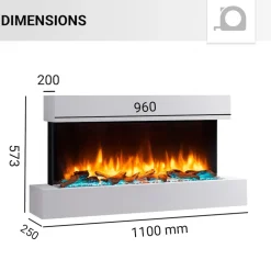 BALDERIA Elektrokamin  Ignis - Wandkamin mit Heizung 2000 W, weiss Best