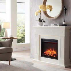 BALDERIA Elektrokamin Leandros - Standkamin mit Heizung 2000 W, weiss Discount
