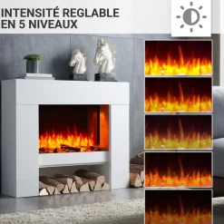 BALDERIA Elektrokamin  Naran - Standkamin mit Heizung 2000 W, weiss Sale